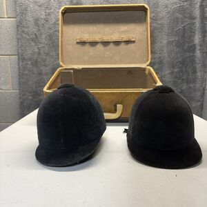 (Lot of 2) Vintage Equestrian Caps Hursley‎ Harry Hall Lincoln Bennett + Luggage